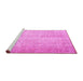 Sideview of Machine Washable Abstract Pink Contemporary Rug, wshcon1337pnk