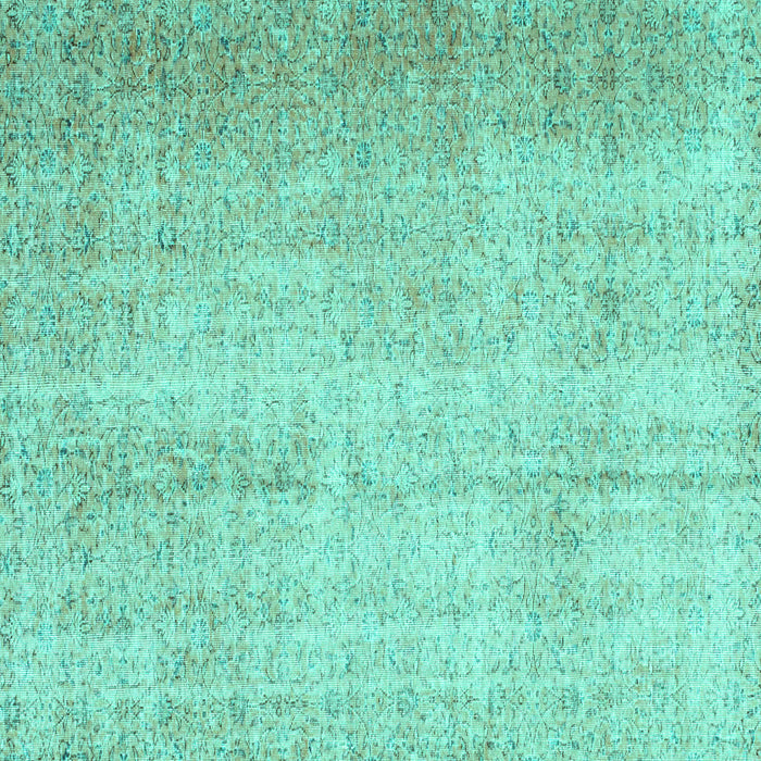 Square Abstract Turquoise Contemporary Rug, con1337turq