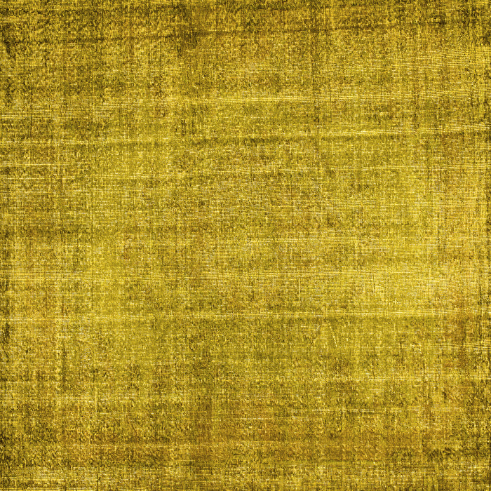 Square Abstract Yellow Contemporary Rug, con1338yw