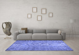 Machine Washable Abstract Blue Contemporary Rug in a Living Room, wshcon1338blu