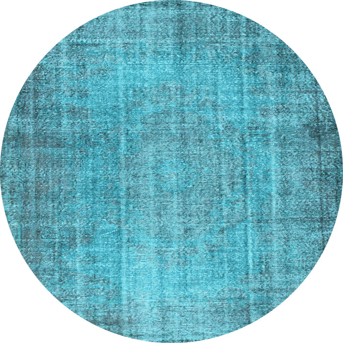 Round Machine Washable Abstract Light Blue Contemporary Rug, wshcon1338lblu