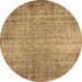 Round Abstract Brown Contemporary Rug, con1338brn