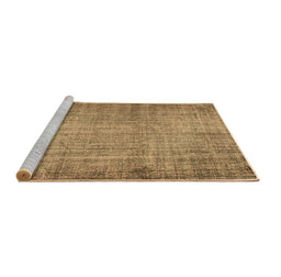 Sideview of Machine Washable Abstract Brown Contemporary Rug, wshcon1338brn