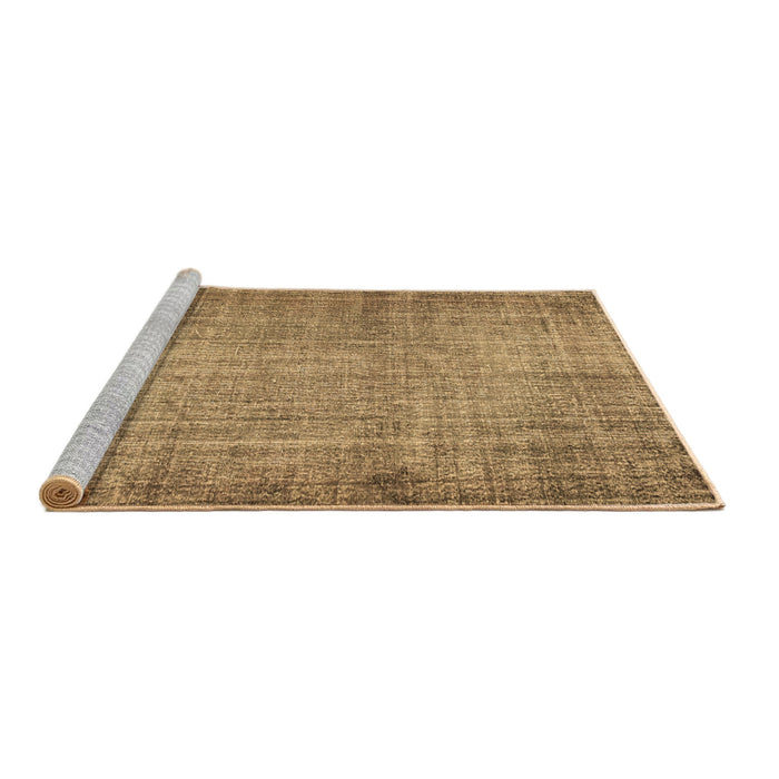 Sideview of Machine Washable Abstract Brown Contemporary Rug, wshcon1338brn