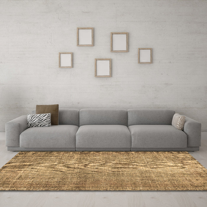 Machine Washable Abstract Brown Contemporary Rug in a Living Room,, wshcon1338brn