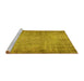 Sideview of Machine Washable Abstract Yellow Contemporary Rug, wshcon1338yw