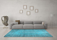 Machine Washable Abstract Light Blue Contemporary Rug, wshcon1338lblu