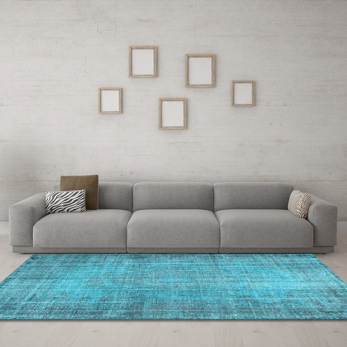 Machine Washable Abstract Light Blue Contemporary Rug in a Living Room, wshcon1338lblu