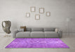 Machine Washable Abstract Purple Contemporary Area Rugs in a Living Room, wshcon1338pur