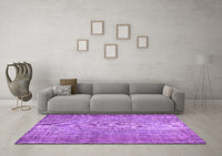 Machine Washable Abstract Purple Contemporary Rug, wshcon1338pur