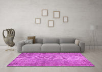 Machine Washable Abstract Pink Contemporary Rug, wshcon1338pnk