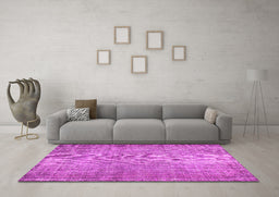 Machine Washable Abstract Pink Contemporary Rug in a Living Room, wshcon1338pnk