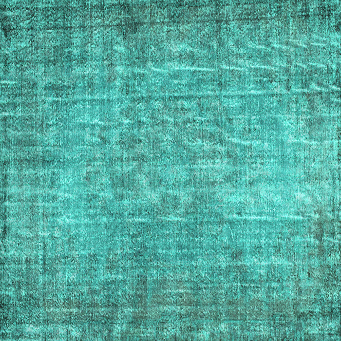 Square Abstract Turquoise Contemporary Rug, con1338turq