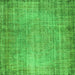 Serging Thickness of Abstract Green Contemporary Rug, con1338grn