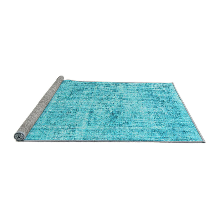 Sideview of Machine Washable Abstract Light Blue Contemporary Rug, wshcon1339lblu