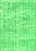 Serging Thickness of Machine Washable Abstract Green Contemporary Area Rugs, wshcon1339grn