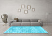 Machine Washable Abstract Light Blue Contemporary Rug in a Living Room, wshcon1339lblu