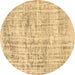 Round Abstract Brown Contemporary Rug, con1339brn