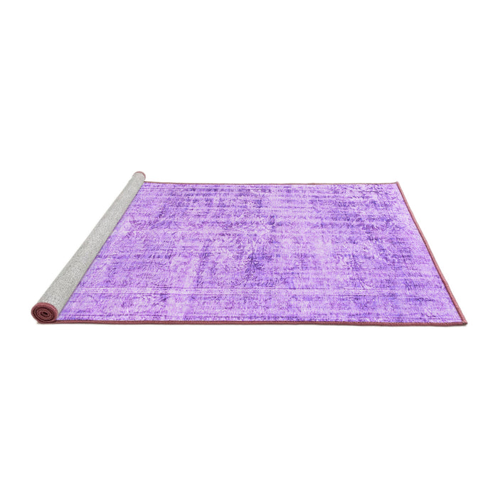 Sideview of Machine Washable Abstract Purple Contemporary Area Rugs, wshcon1339pur