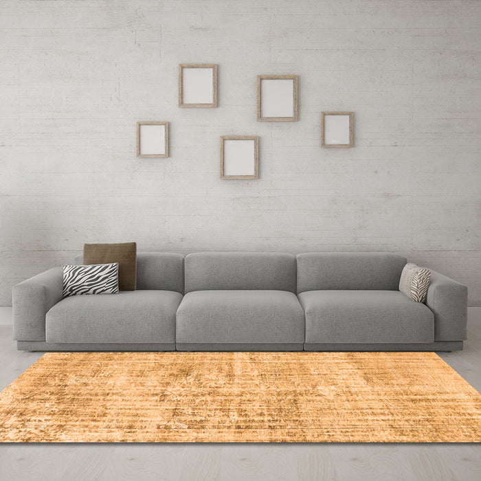 Machine Washable Abstract Orange Contemporary Area Rugs in a Living Room, wshcon1339org
