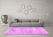 Machine Washable Abstract Pink Contemporary Rug in a Living Room, wshcon1339pnk