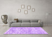 Machine Washable Abstract Purple Contemporary Area Rugs in a Living Room, wshcon1339pur