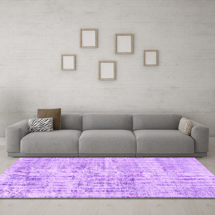 Machine Washable Abstract Purple Contemporary Area Rugs in a Living Room, wshcon1339pur