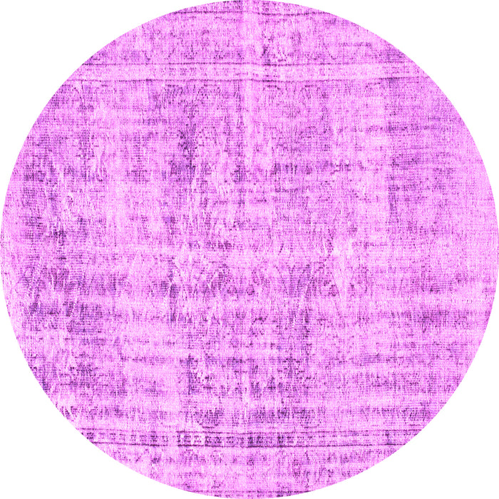 Round Abstract Pink Contemporary Rug, con1339pnk