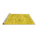 Sideview of Machine Washable Abstract Yellow Contemporary Rug, wshcon1339yw