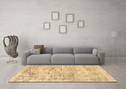 Machine Washable Abstract Brown Contemporary Rug in a Living Room,, wshcon1339brn