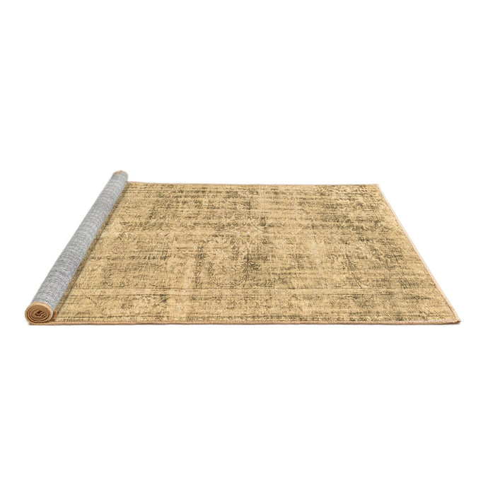 Sideview of Machine Washable Abstract Brown Contemporary Rug, wshcon1339brn