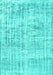 Machine Washable Abstract Turquoise Contemporary Area Rugs, wshcon1339turq