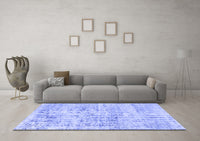 Machine Washable Abstract Blue Contemporary Rug, wshcon1339blu