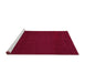 Sideview of Machine Washable Abstract Pink Contemporary Rug, wshcon133pnk