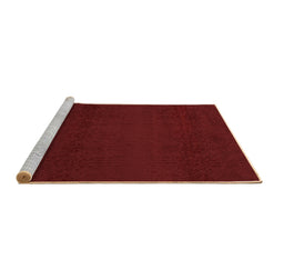 Sideview of Machine Washable Abstract Brown Contemporary Rug, wshcon133brn