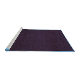 Sideview of Machine Washable Abstract Blue Contemporary Rug, wshcon133blu