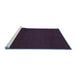 Sideview of Machine Washable Abstract Blue Contemporary Rug, wshcon133blu