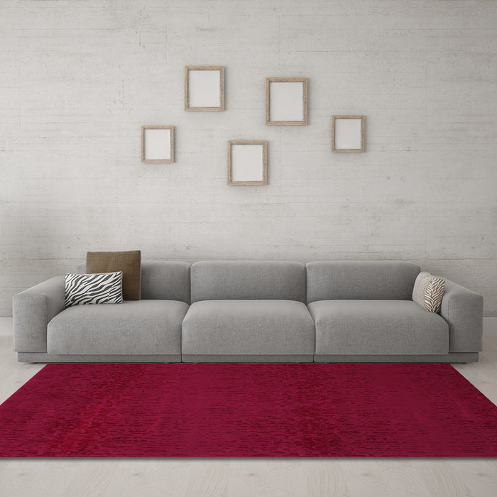 Machine Washable Abstract Pink Contemporary Rug in a Living Room, wshcon133pnk