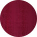 Round Abstract Pink Contemporary Rug, con133pnk