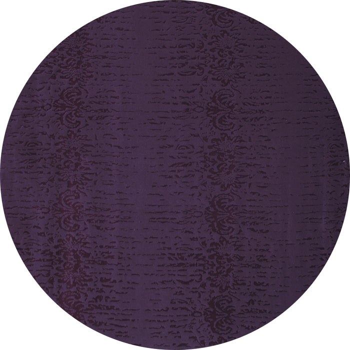 Round Machine Washable Abstract Blue Contemporary Rug, wshcon133blu