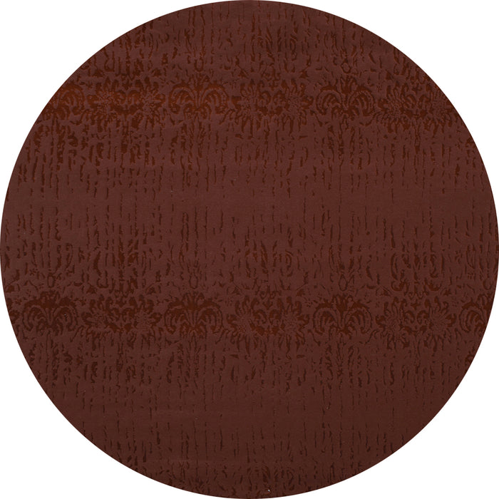 Round Abstract Light Blue Contemporary Rug, con133lblu