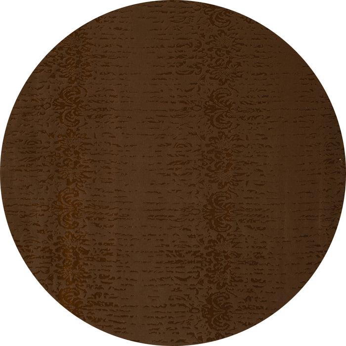 Round Abstract Turquoise Contemporary Rug, con133turq