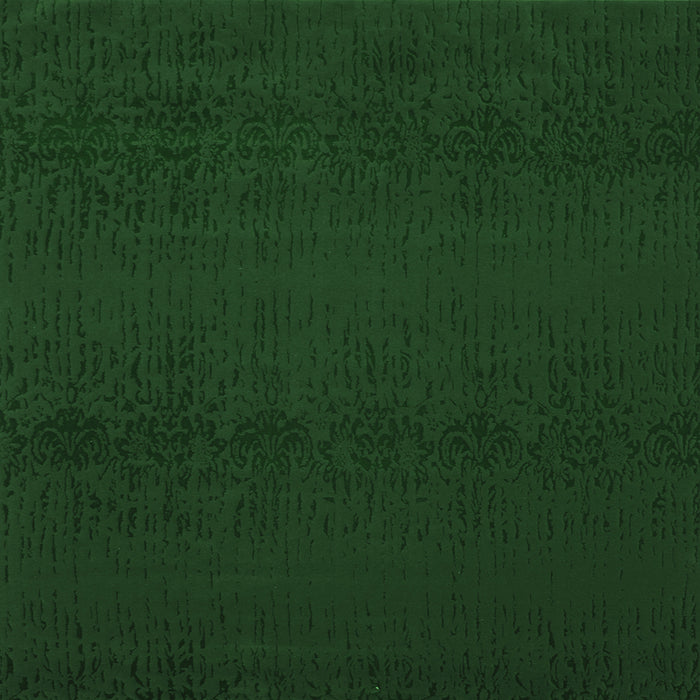 Square Machine Washable Abstract Emerald Green Contemporary Area Rugs, wshcon133emgrn