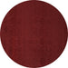 Round Abstract Brown Contemporary Rug, con133brn