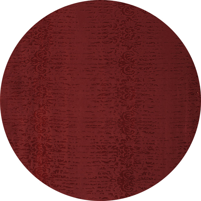 Round Machine Washable Abstract Brown Contemporary Rug, wshcon133brn