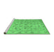 Sideview of Machine Washable Abstract Emerald Green Contemporary Area Rugs, wshcon1340emgrn