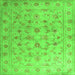 Serging Thickness of Abstract Green Contemporary Rug, con1340grn