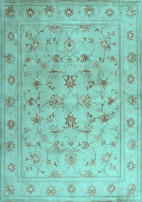 Abstract Light Blue Contemporary Rug, con1340lblu