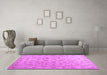 Machine Washable Abstract Purple Contemporary Area Rugs in a Living Room, wshcon1340pur