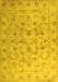 Machine Washable Abstract Yellow Contemporary Rug, wshcon1340yw